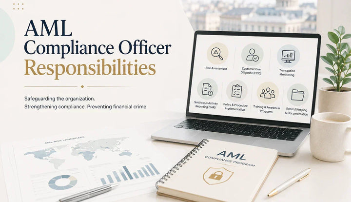 AML Compliance Officer managing compliance responsibilities, financial crime prevention, risk oversight, and regulatory duties