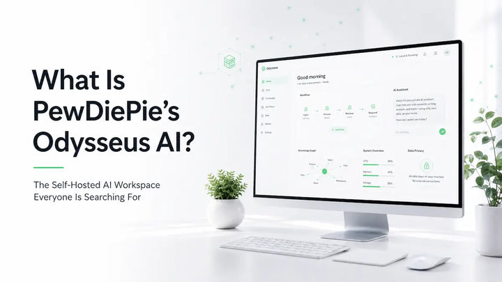 PewDiePie Odysseus AI self-hosted workspace dashboard cover image.