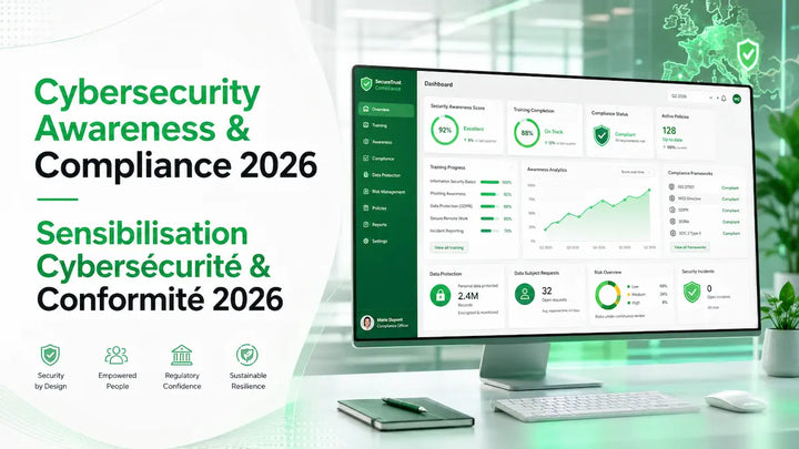 Cybersecurity awareness and compliance training 2026 dashboard for France and Europe