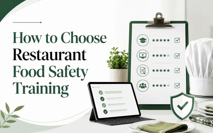 How to choose restaurant food safety training with course quality, online learning, certification, and team suitability.