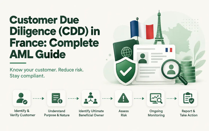 Customer Due Diligence (CDD) process in France for AML compliance.