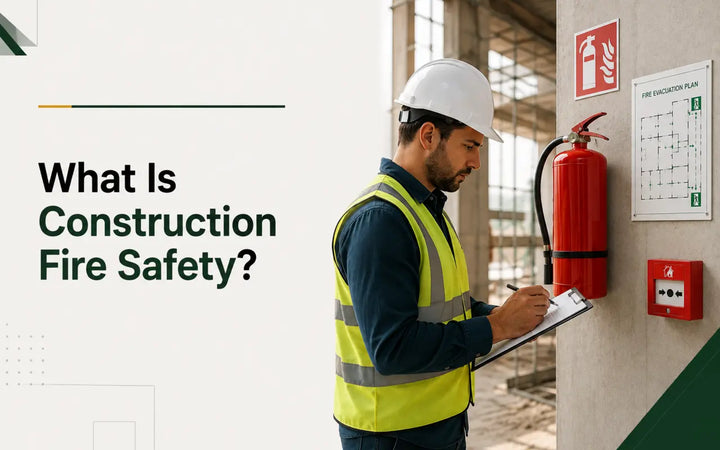 Construction Fire Safety explained through fire prevention, emergency planning, risk assessment, and worker protection.