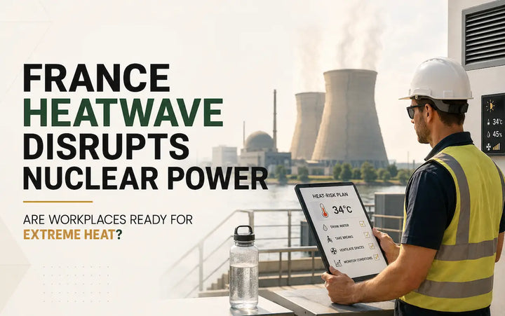 France heatwave disrupting nuclear power, illustrating reactor shutdowns caused by extreme temperatures and environmental cooling limits.