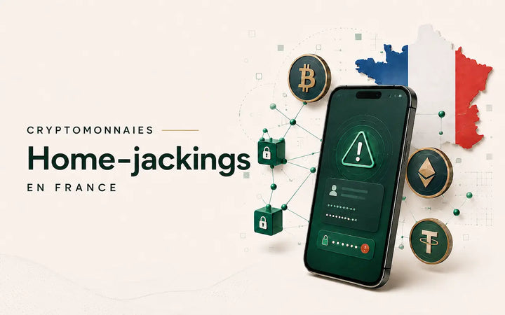 Home-jackings liés aux cryptomonnaies en France, associés aux fuites de données personnelles et aux risques numériques.