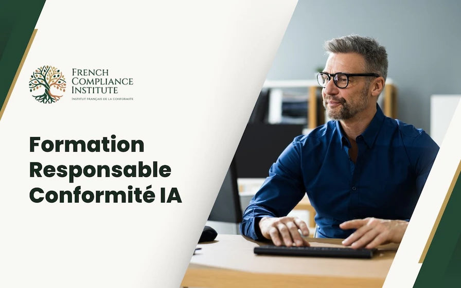 Formation Responsable Conformité IA couvrant la gouvernance de l’IA, la conformité réglementaire, la gestion des risques et l’IA responsable