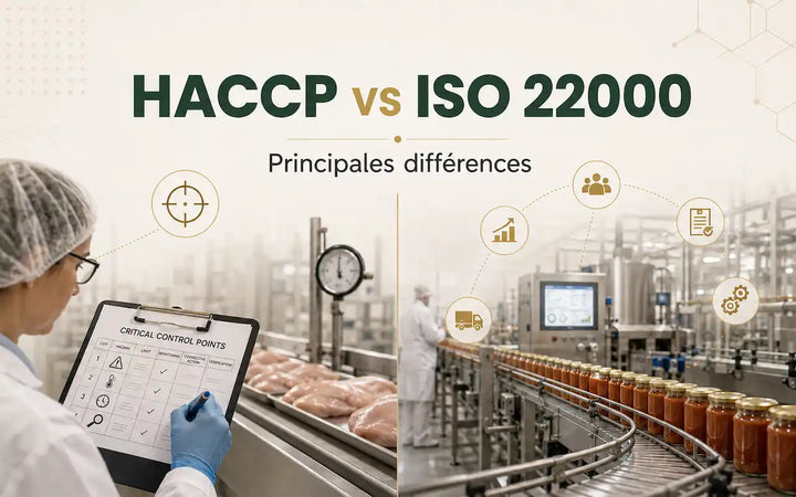 Principales différences entre HACCP et ISO 22000 en matière de sécurité alimentaire.