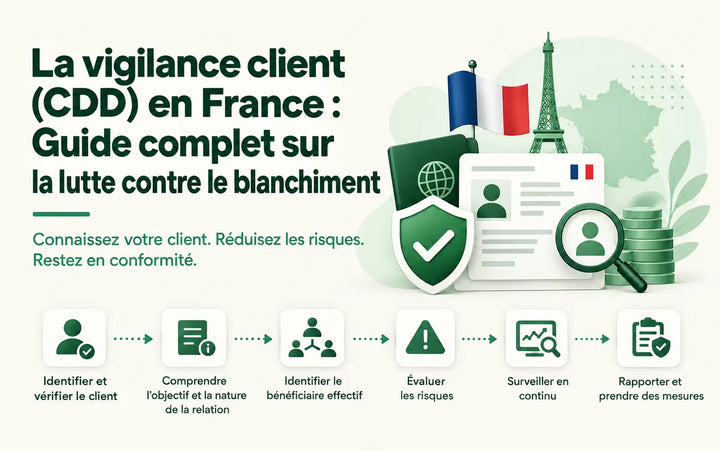 Customer Due Diligence (CDD) process in France for AML compliance.