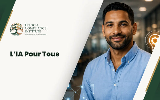 Dirigeant d’entreprise dans un bureau moderne avec des icônes représentant l’IA, l’analyse de données et la collaboration numérique, illustrant l’intelligence artificielle, l’innovation, le leadership et la transformation numérique en entreprise.