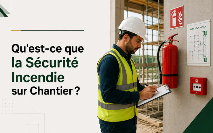 Sécurité incendie sur les chantiers couvrant la prévention, l’évacuation, les risques et les interventions d’urgence.