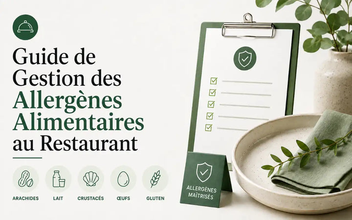 Guide de gestion des allergènes alimentaires au restaurant avec checklist de sécurité et allergènes courants.